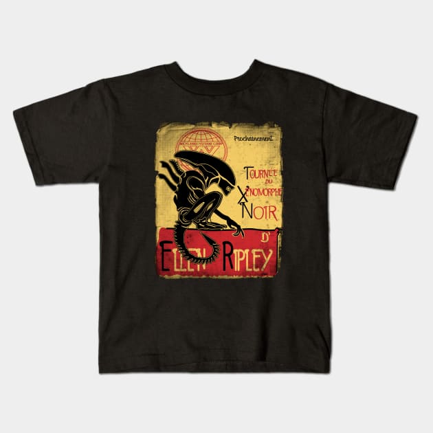 Tournee du xenomorphe noir Kids T-Shirt by LegendaryPhoenix
